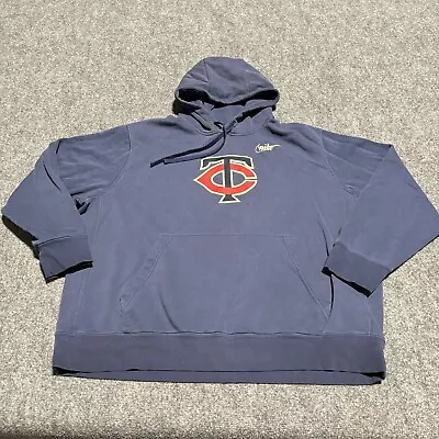 Minnesota Twins Hoodie Men's 2XL XXL Blue Nike Sweatshirt Pullover Cotton Blend • $28.88