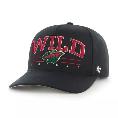 47 Brand Minnesota Wild Roscoe Hitch Snapback Hat Black - OSFA • $20