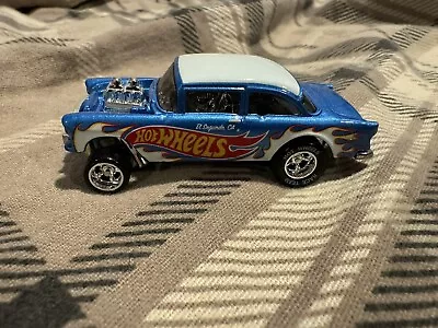 Hot Wheels 1955 Chevy Bel Air Gasser Display Case Exclusive Blue Car Only!! • $36