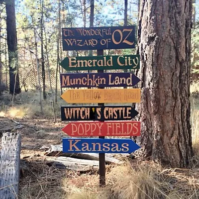 $30 • Buy Wizard Of Oz Fantasy Story Signs -  Carved Cedar Directional Signs