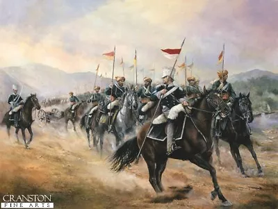 Military War Art Post Card 17th Lancers India Cavalry Artillery Battle • £2.40