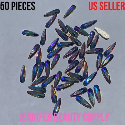 50pcs Nail Art Rhinestones Glitter Diamond Crystal Gem 3d Tips Diy Decoration • $4.98