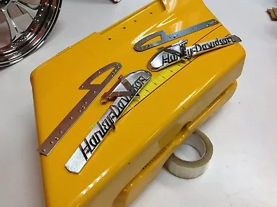 $119.95 • Buy 🔥Harley Vintage V-Logo Gas Fuel Tank Emblems Mount Plate Touring Softail Dyna🔥