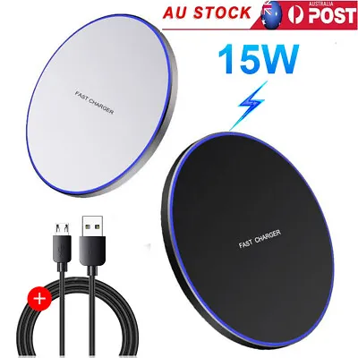$9.49 • Buy 15W Qi Wireless Charger Pad Fast Charging For IPhone 13 12 11 Pro Samsung Androi