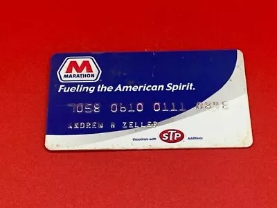 Vintage Marathon Gas Station Service Station Oil Co RED WHITE BLUE Credit Card • $4.95