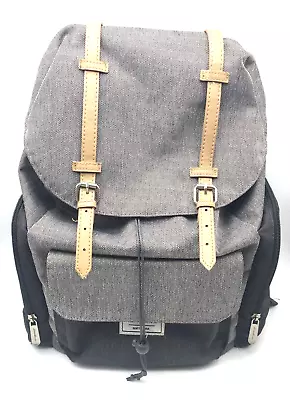 Eddie Bauer First Adventure Backpack Diaper Bag Canvas 7-comp Leather Straps LBT • $18.64