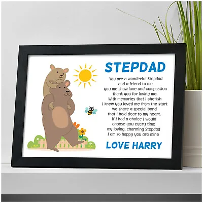 PERSONALISED Fathers Day Poem Gifts For Stepdad Step Dad From Step Son Daughter • £4.95