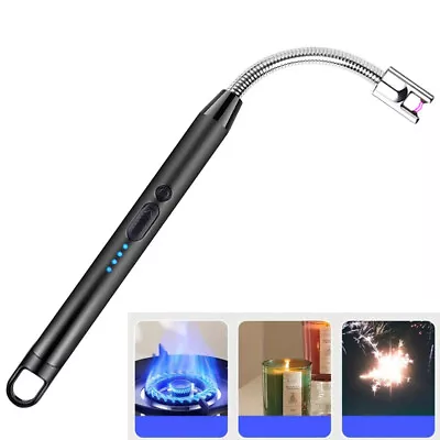 USB Rechargeable Electric Arc Candle Lighter Windproof BBQ Kitchen Flexible • £4.99