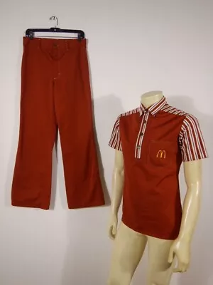 Vintage 1970s Men's McDonald's Restaurant Uniform Top Pants Size SMALL / 32 • $250