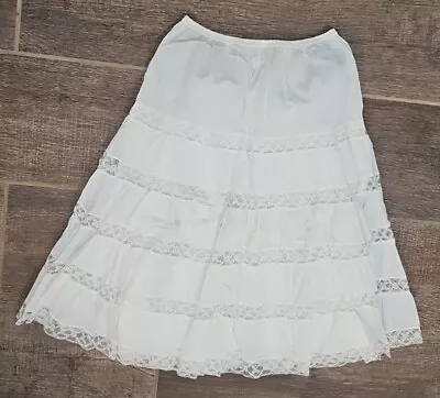 Vintage Cottonpolyester Nylon Mixed Ivory Layered Slip  Wonder Maid  Size M • $15