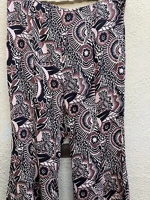 Anthropologie Wide Leg Pants Size 6 Tribal Print W Giraffes 32  Inseam Hi-Rise • $29.99