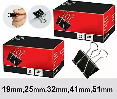 £1.49 • Buy Bulldog Foldback Clips Metal Paper Binder Grip - 19mm, 25mm, 30mm, 41mm, 51mm