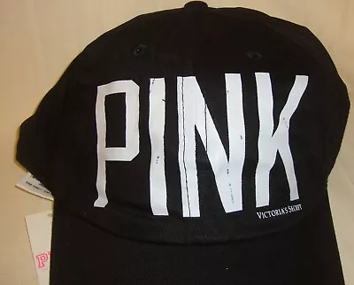 Victoria's Secret PINK  Black Hat With White Letters NEW With Defects • $9.90