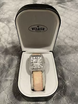 Visage Ladies Watch Silver Stainless Steel Swarovski Crystals • $9.99