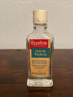 Vintage Vaseline Hair Tonic Miniature Glass Bottle With Lid • $19