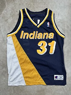 Vintage Reggie Miller Indiana Pacers Stitched Sewn Champion Jersey Size 44  • $249.99