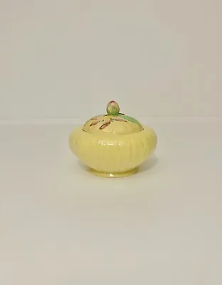 Carlton Ware - Yellow Apple Blossom Lidded Sugar / Honey / Jam / Marmalade Pot • $55