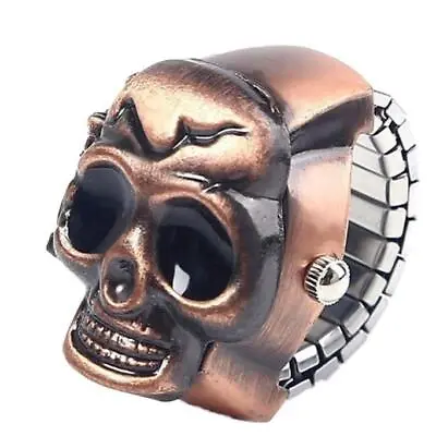 Fashion Unisex Retro Vintage Finger Skull Ring Watch Clamshell Watch • $2.99