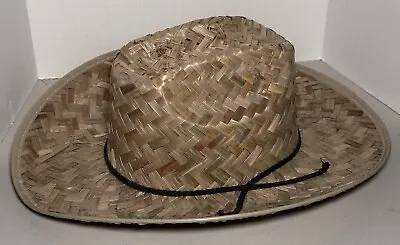 Vintage Straw Cowboy Hat 7 3/4 Plastic Brim No Liner • $13.45