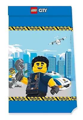 Procos 92249 Lego City Party Bags Pack Of 4 Paper Bags Party Bags Police Mot • $14.85