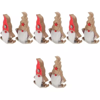  8 Pcs Wooden Christmas Decoration Elder Table Sign Gnome Signs • £32.99