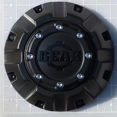 CAP-8C-M14 / Gear Alloy Satin Black With Chrome Rivets Bolt-On Center Cap • $64.75