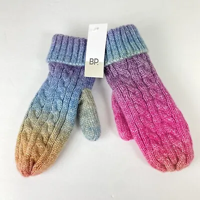 $16.99 • Buy Nordstrom Rainbow Mittens Cable Knit Women’s Gloves Winter Hand Warmers NWT