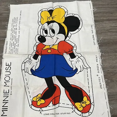Vintage 20” Minnie Mouse Walt Disney Cut & Sew Panel Pillow • $12.99