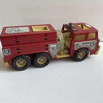 Vintage Large REMCO 1986 Red Metal Rescue Fire Truck Engine #8 Diecast Red Toy • $25.50