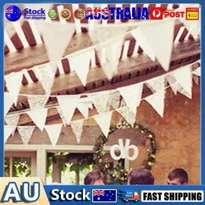 10 Flags Lace Vintage Party Wedding Pennant Bunting Banner Decor • $9.51