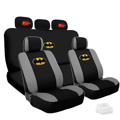 For VW Batman Deluxe Car Seat Covers And Classic POW Logo Headrest Covers  • $52.73