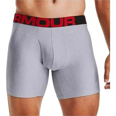 Under Armour Tech 6 Inch (2 Pack) Mens Boxer Jock - Grey • £28.49