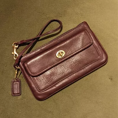 Vintage Coach Legacy Mahogany Brown Turnlock Wristlet • $68