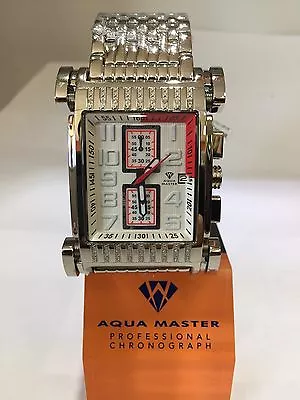 Men Aqua Master Jojo Jojino Joe Rodeo STainl Metal Band 41mm Diamond Watch W#330 • $207