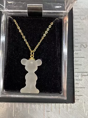 Disney Mickey Mouse Necklace Frosted Glass Gold Chain • $11