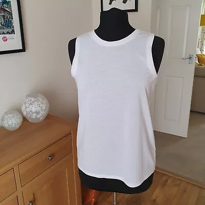 New Marks And Spencer The Relaxed Vest Tank Top White 2 X Size 10 • £9