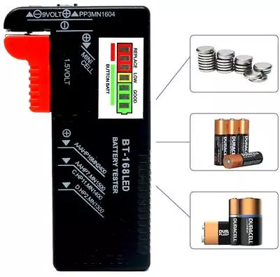 2023 MODEL Universal Battery Tester Checker AA AAA 9V PP31.5V Button Cells • £3.99