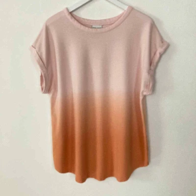 $15 • Buy Ava & Viv Womens 1X Shirt Drop Shoulder Dip Dye Ombre Cuffed Super Soft Plus 