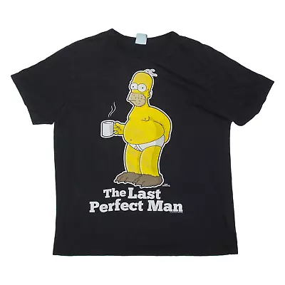 LOGOSHIRT Simpsons Homer Mens T-Shirt Black Short Sleeve XL • £13.99