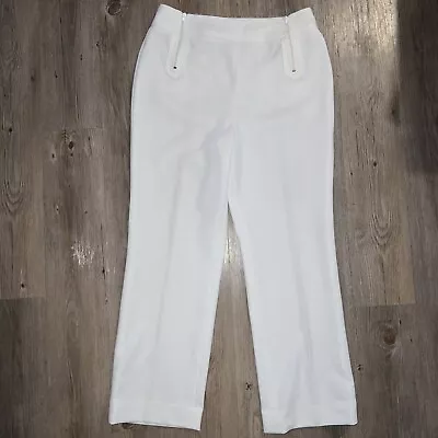 Vintage High Waist Pants 2 Zip Trousers Dress Slacks White Spring Size 30x29 • $34.95