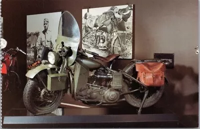 Vintage HARLEY DAVIDSON MOTORCYCLE MUSEUM Postcard 1942 WWII Model / Unused • $5.25