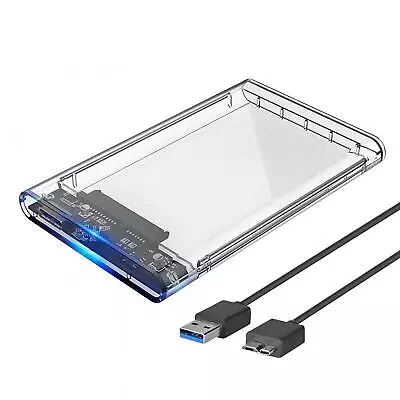 Hard Drive Enclosure 2.5 Inch USB 3.0 SATA Case External Clear Caddy HDD SSD  • £4.99