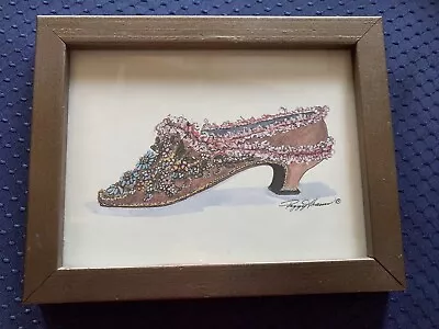 Vintage Victorian Shoe Framed Wall Picture Peggy Abrams  Victoria's Boudoir  • $14.99
