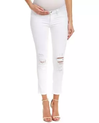New J Brand $178 White Mama J Distressed Maternity Cropped Jeans Sz 31 • $49.99