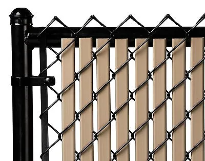 $120 • Buy Chain Link Beige Double Wall Tube™ Privacy Slat For 8ft High Fence Bottom Lock