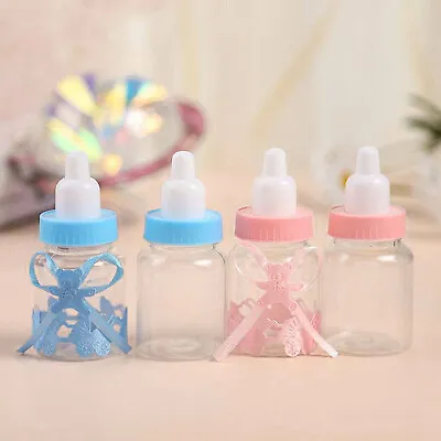 £4.99 • Buy 12/24 X Fillable Bottles Sweet Candy Boxes Baby Shower Baptism Party Table Decor