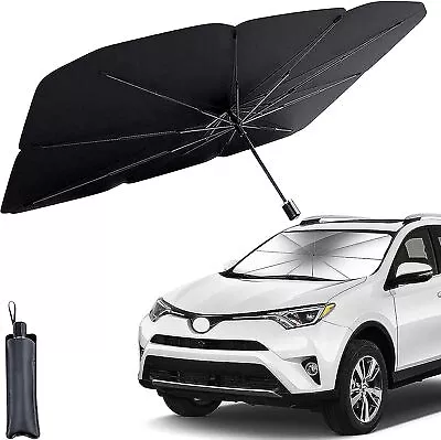 Car Sunshade Umbrella Front Window Visor Sun Shade Cover Black-Large NSW • $13.95