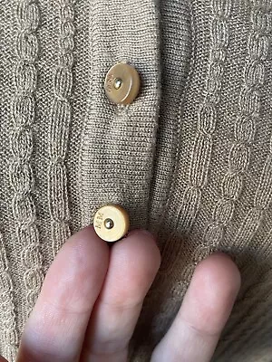 Beautiful Max Mara Silk Cashmere Blend Button Up Sweater Top Logo Buttons Sz  M • $99.99