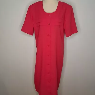 Vintage KITLY AUSTRALIA Womens Shift Dress Size 16 Pink Short Sleeve 80's Midi  • $17.95