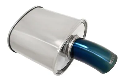 Megan Racing Universal M-FG Blue Tip Muffler 3.5  Blue Curved Down Tip • $154.25